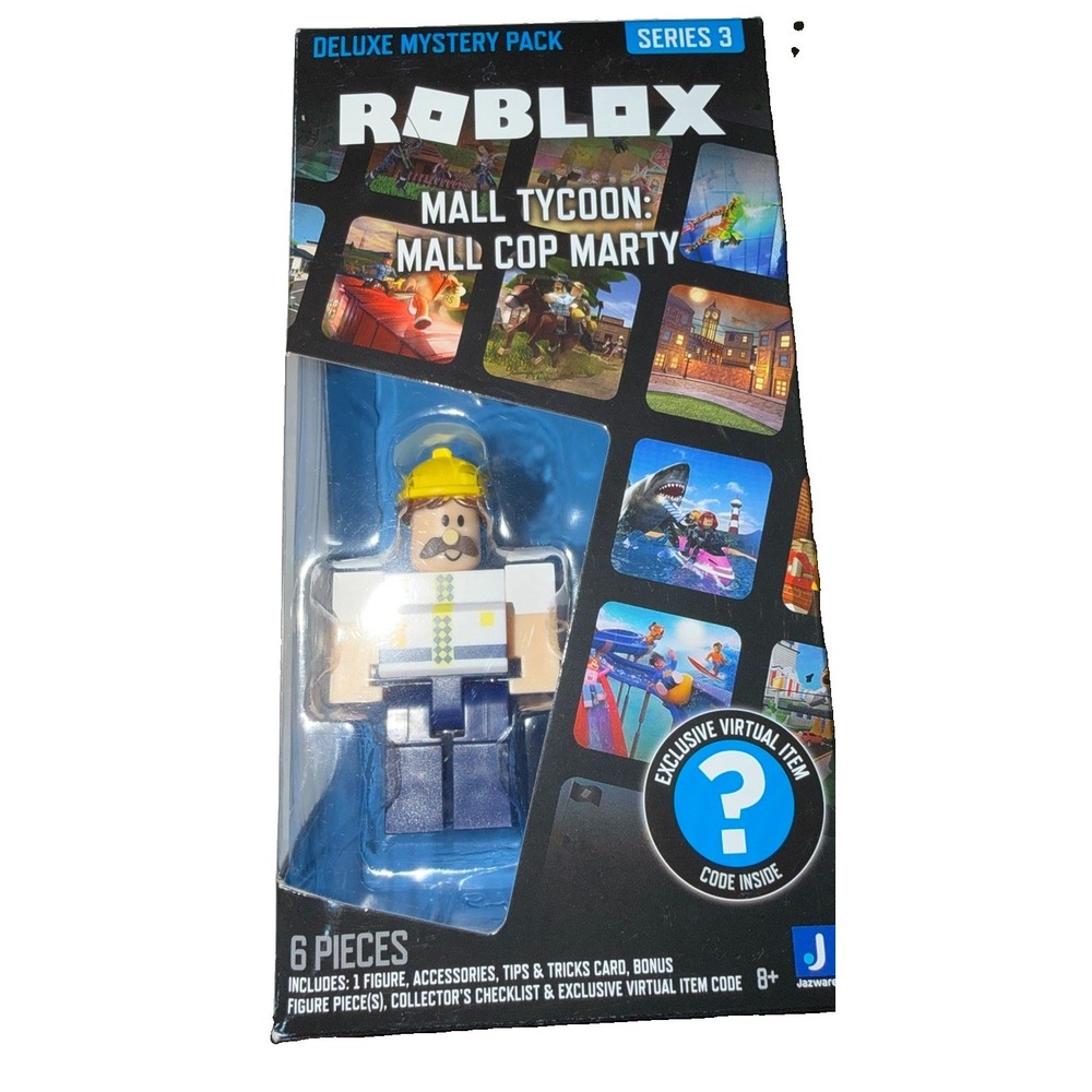 Roblox Deluxe Mystery Pack Series 3 Mall Tycoon Mall Cop Marty Figure New Box